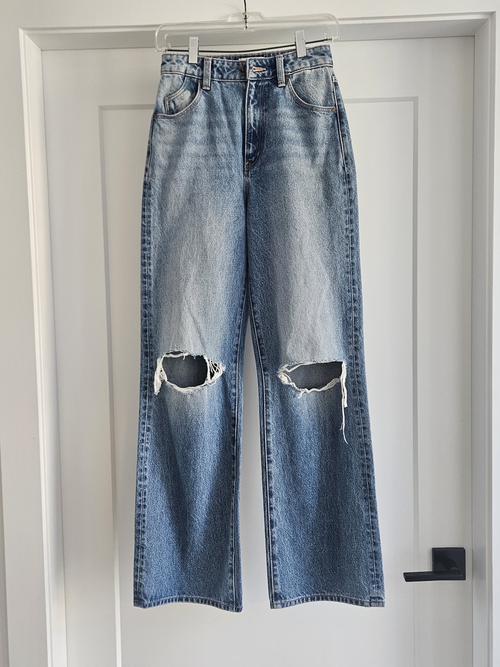 ROLLA'S Heidi High Rise Loose Straight Distressed Light Wash Jeans Sz 24-25